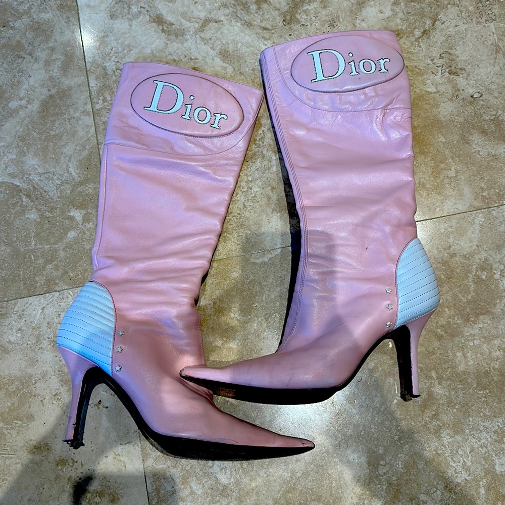 Knee high Vintage Dior heeled boots